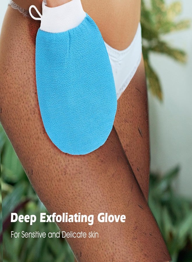 Hpmjz 3 PCS Shower Scrub Gloves Korean Exfoliating Mitt Deep Exfoliating Glove Body Premium Bath Scrub Wash Mitt for Women Men Smooth Skin Bath Spa Tan Remover Keratosis Pilaris - Image 5